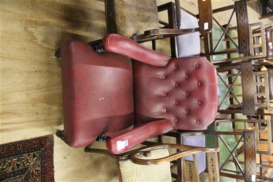 Red leather armchair